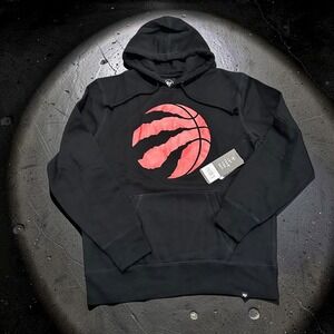 '47 Brand Toronto Raptors Pullover Hoodie Mens Large Black NBA Sweatshirt NWT